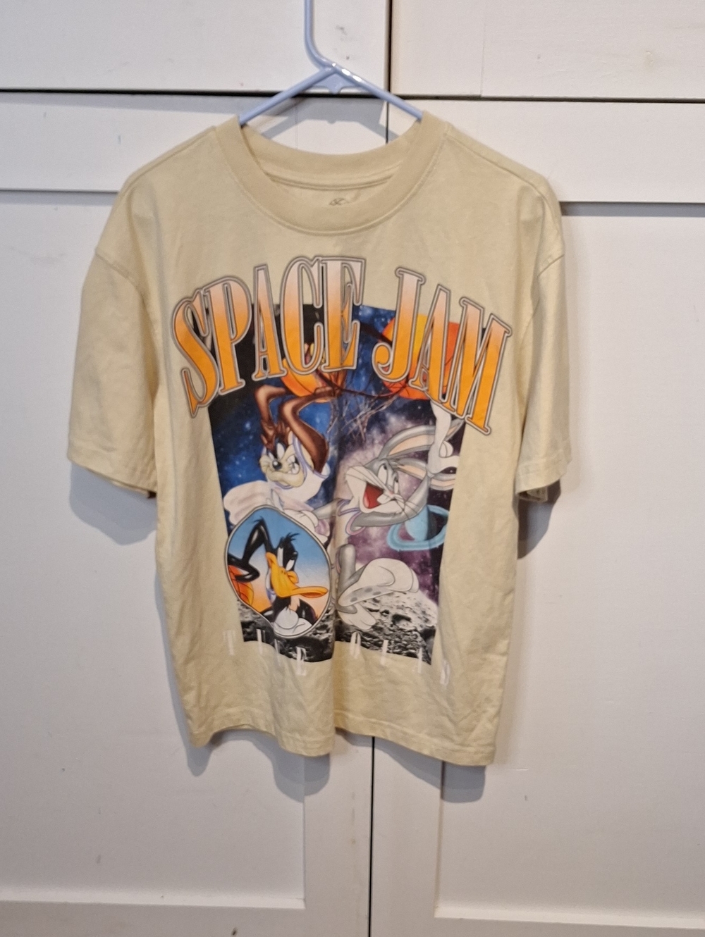 Space Jam Graphic Tee - Cream Short Sleeve Men’s Shirt